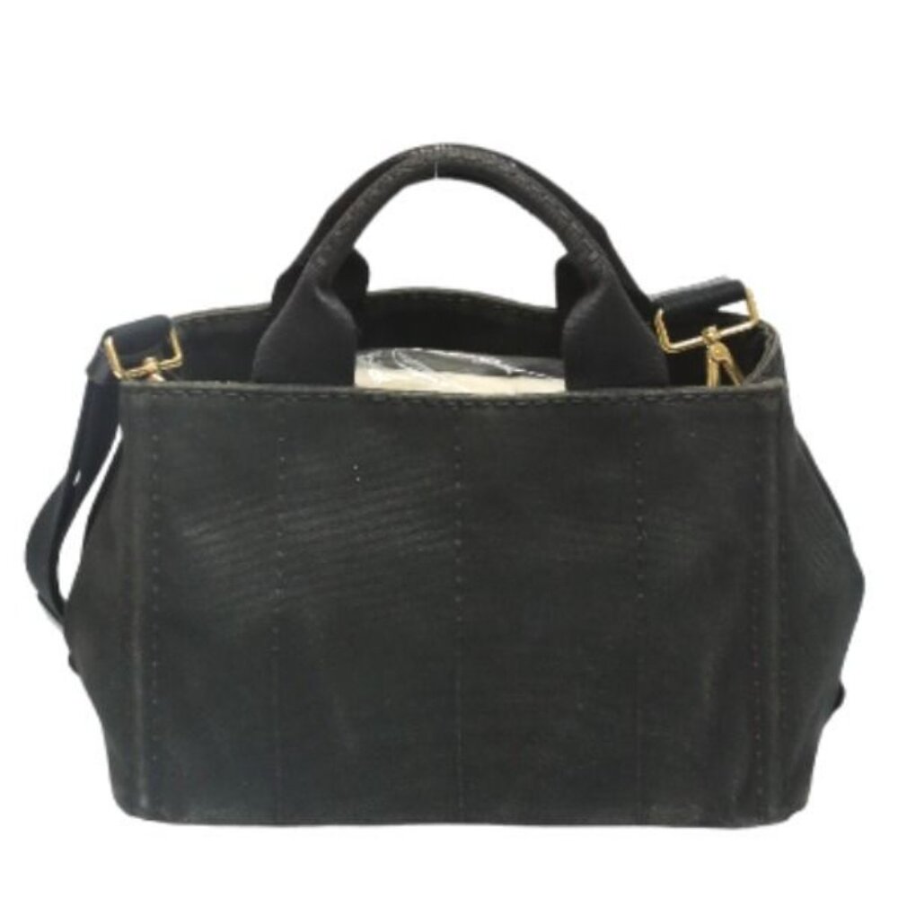 Prada 1 Bg439 Tote Bag Canapa Mini Tote Bag Black - Picture 3 of 15